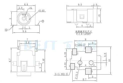 DC031A電源插座參考圖紙